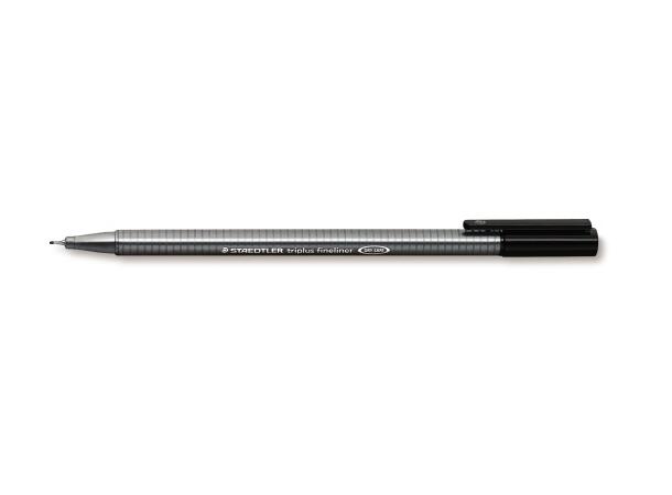 Fiberpenn STAEDTLER triplus 0,3mm sort Tørkesikker penn med vannbasert blekk 